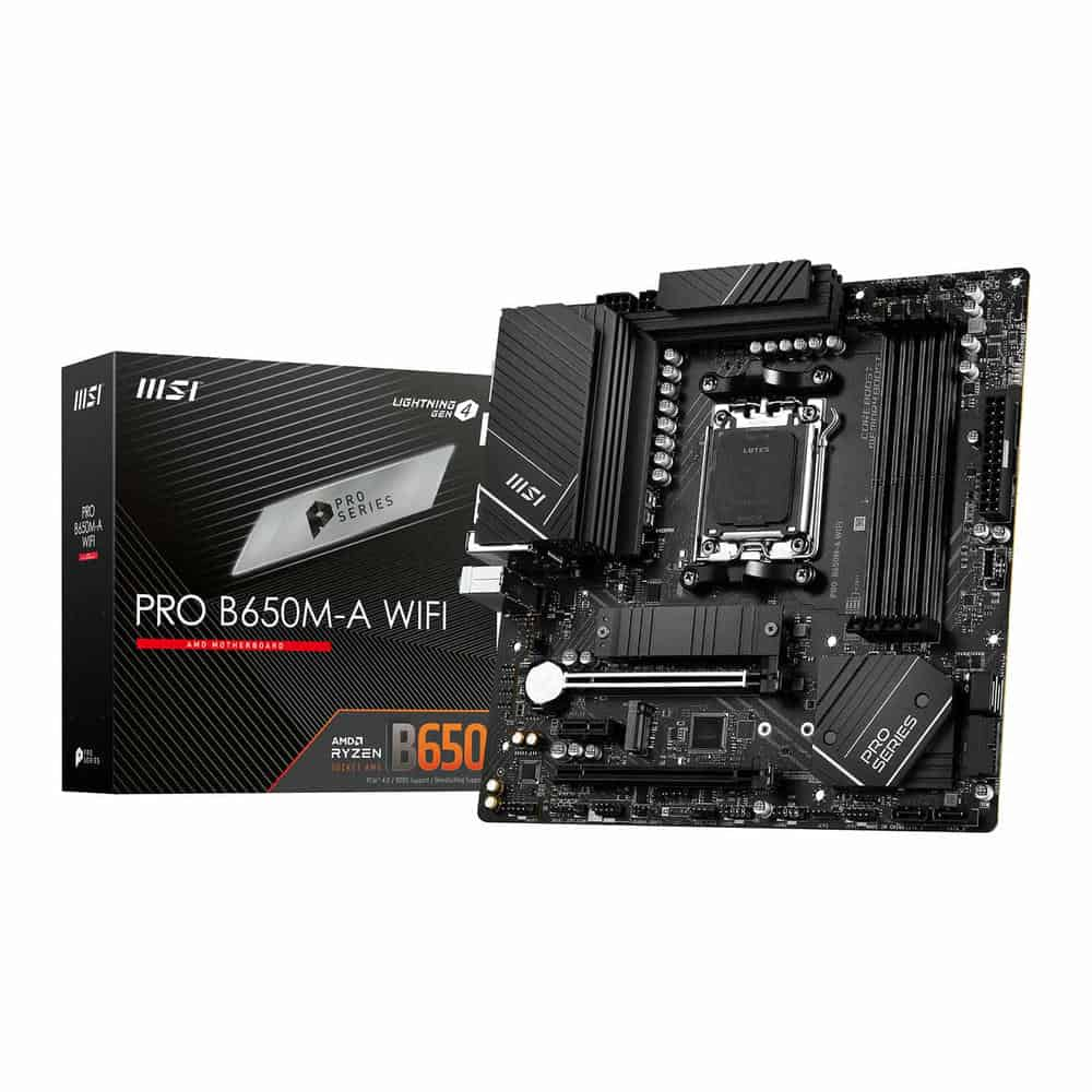 MSI AMD Ryzen PRO B650M-A WIFI6E AM5 PCIe 4.0 DDR5 MicroATX Motherboard